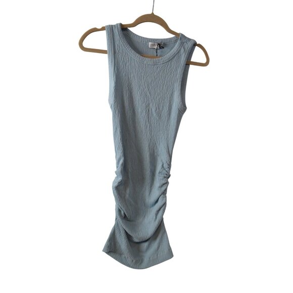 Michael Stars Dresses & Skirts - Michael Stars Women’s S Sleeveless Crinkle Knit Ruched Midi Dress Blue NWT